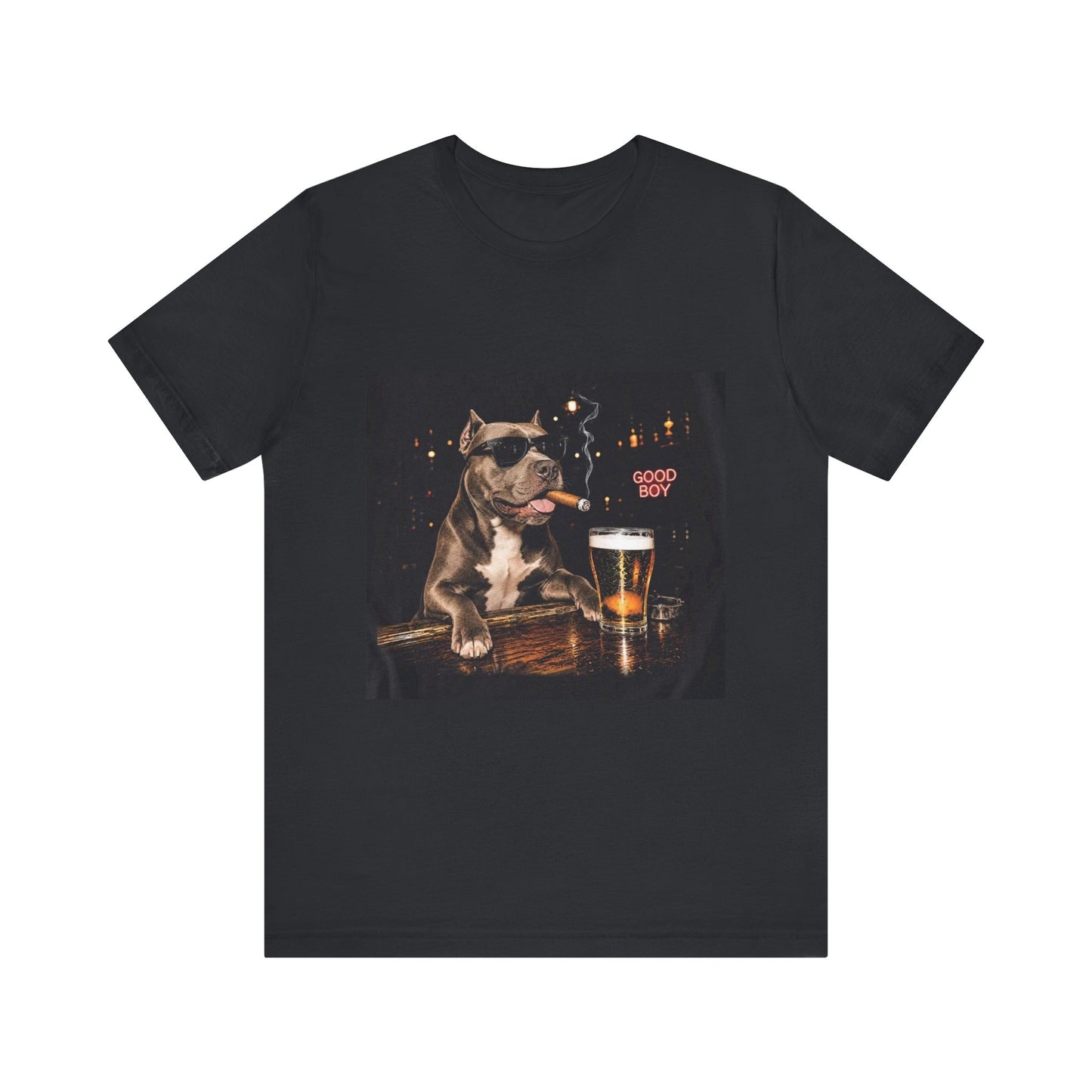 Custom Pet Portrait Vintage Bar T-Shirt | Personalized Dog Photo Tee