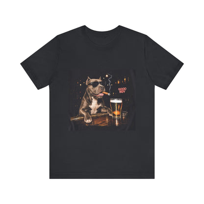Custom Pet Portrait Vintage Bar T-Shirt | Personalized Dog Photo Tee
