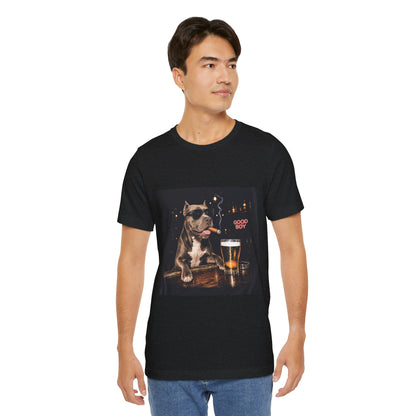 Custom Pet Portrait Vintage Bar T-Shirt | Personalized Dog Photo Tee
