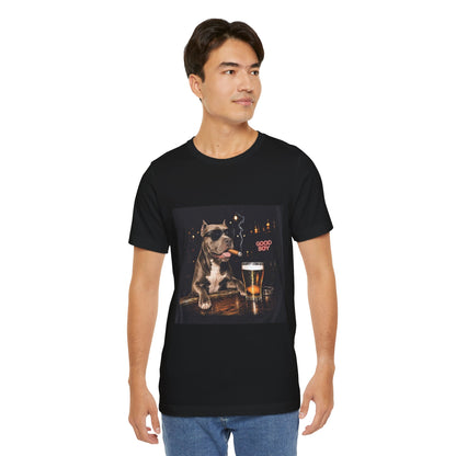 Custom Pet Portrait Vintage Bar T-Shirt | Personalized Dog Photo Tee