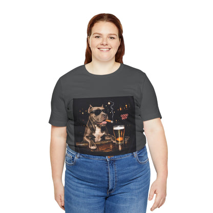 Custom Pet Portrait Vintage Bar T-Shirt | Personalized Dog Photo Tee