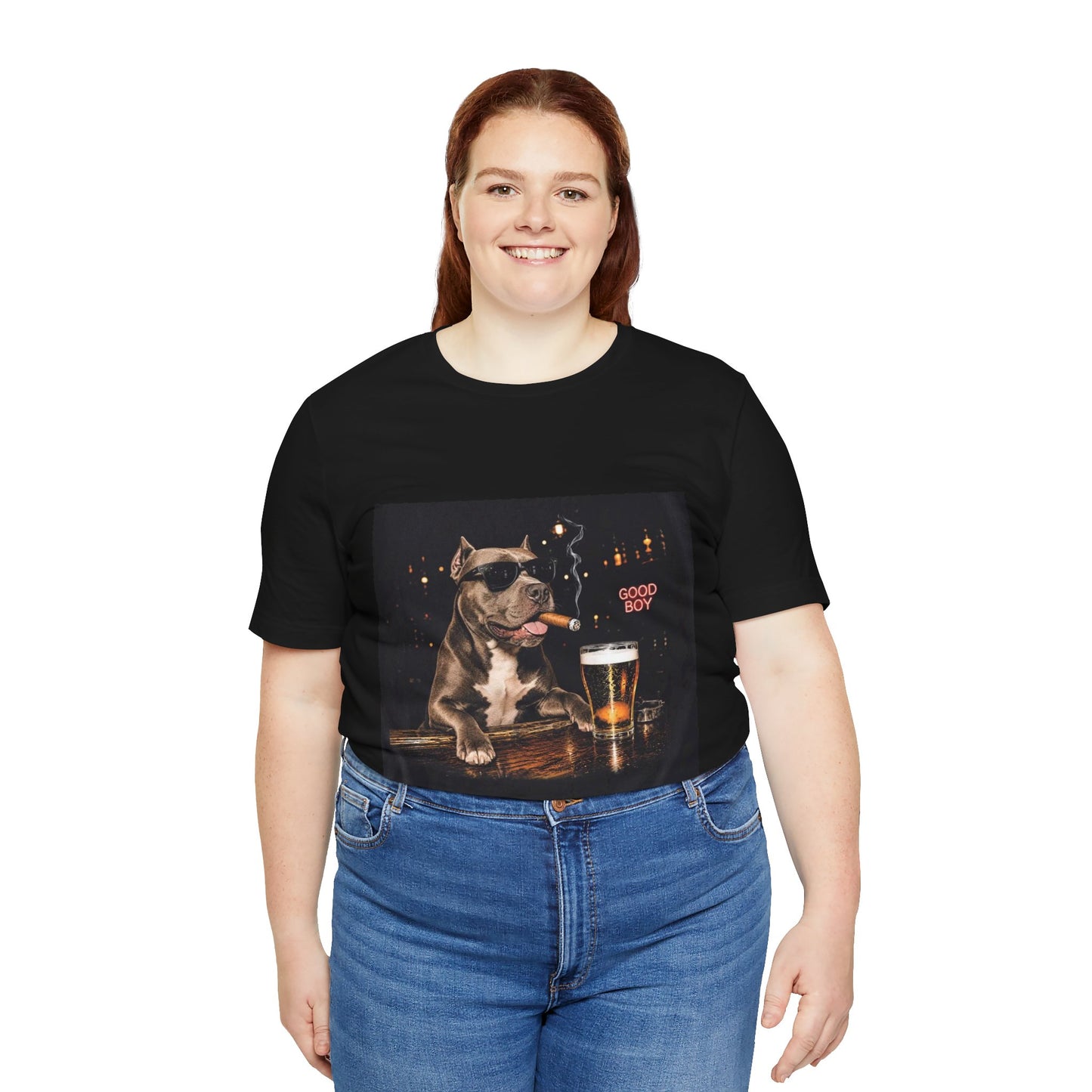 Custom Pet Portrait Vintage Bar T-Shirt | Personalized Dog Photo Tee
