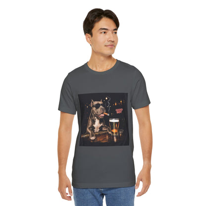 Custom Pet Portrait Vintage Bar T-Shirt | Personalized Dog Photo Tee