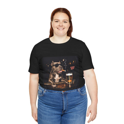 Custom Pet Portrait Vintage Bar T-Shirt | Personalized Dog Photo Tee