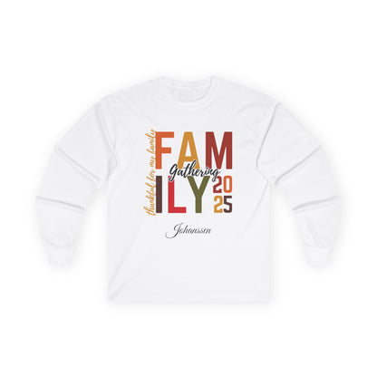 Personalized Thanksgiving Family Long Sleeve Shirt | Custom Name Fall Gathering Tee – Classic Fit 100% Cotton
