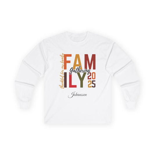 Personalized Thanksgiving Family Long Sleeve Shirt | Custom Name Fall Gathering Tee – Classic Fit 100% Cotton