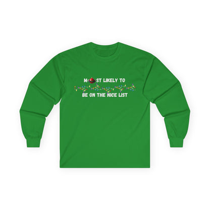 Most Likely To Nice Edition (Dark Apparel) | Christmas Humor | Gift for Friends & Family