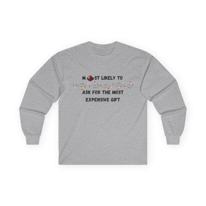 Most Likely To Naughty (Light Apparel) | Christmas Humor Tee | Gift for Friends & Family