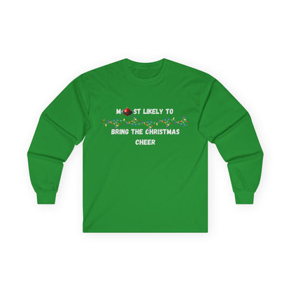 Most Likely To Christmas Spirit Edition (Dark Apparel) | Christmas Humor | Gift for Friends & Family