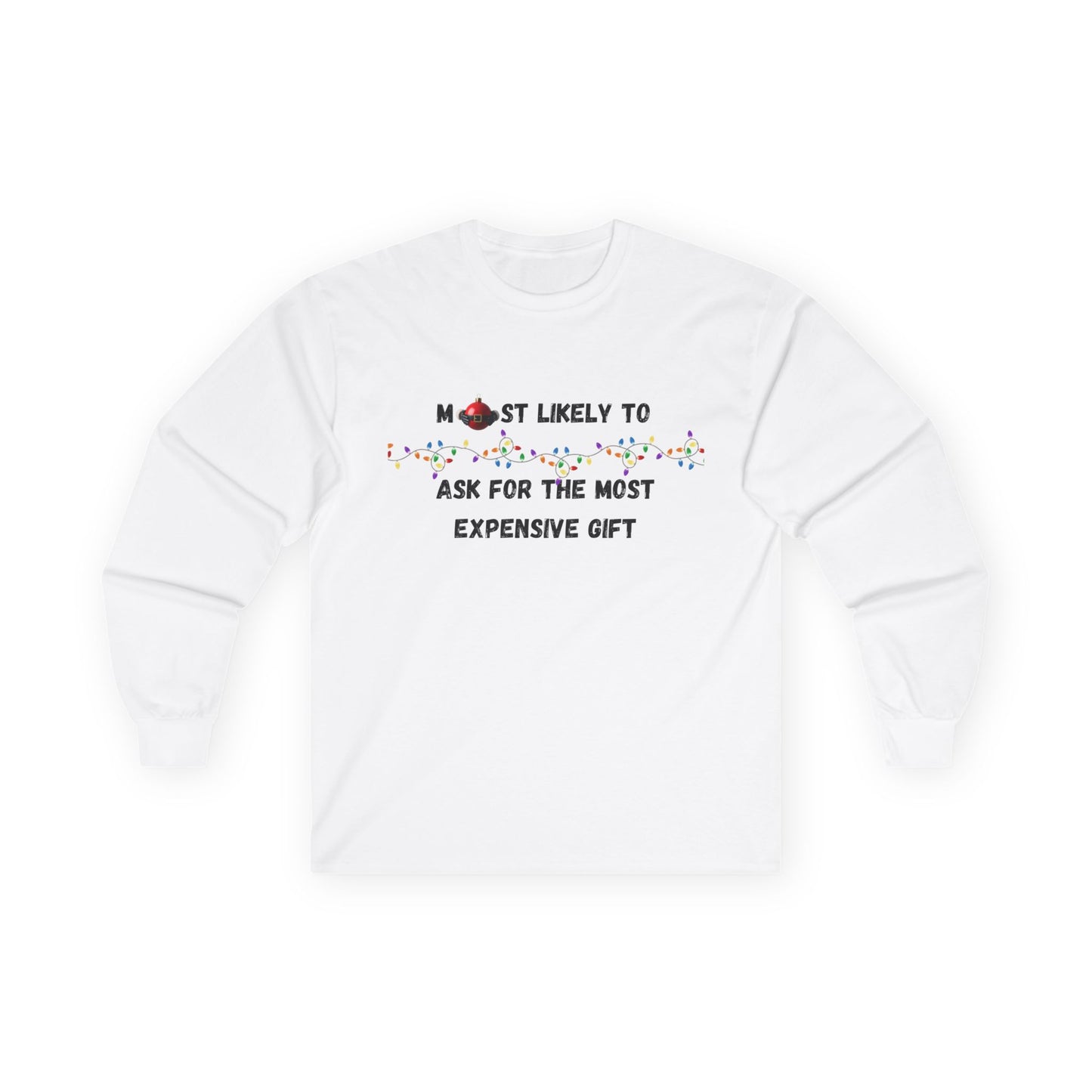 Most Likely To Naughty (Light Apparel) | Christmas Humor Tee | Gift for Friends & Family