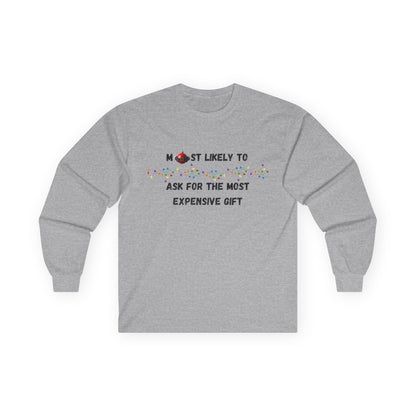 Most Likely To Naughty (Light Apparel) | Christmas Humor Tee | Gift for Friends & Family